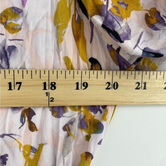 NWT Torrid Midi Dress Floral Tiered Ruffled
Stretch Gold/Purple Size 1 1X 14-16 - Picture 10 of 15